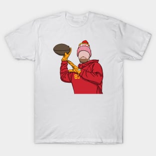 Travis Kelce Wears A Beanie On Christmas T-Shirt